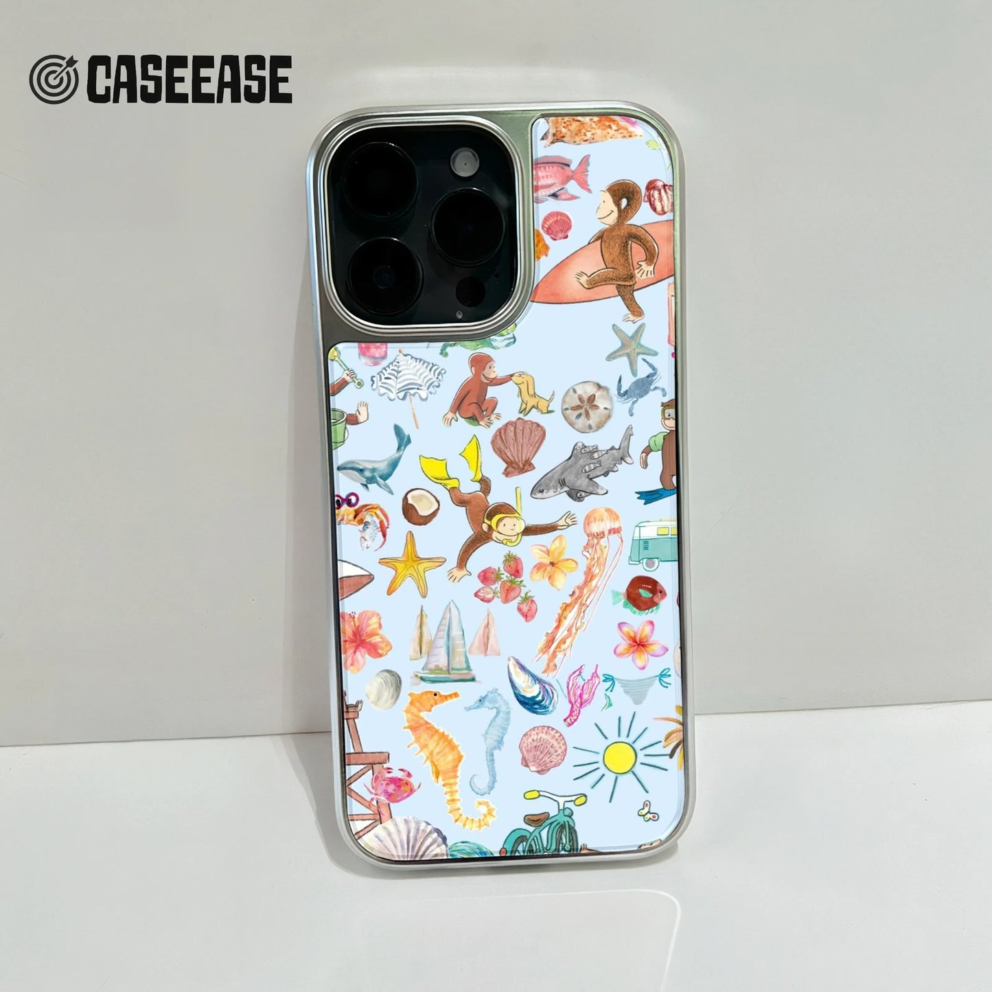 Colorful Adventure Holographic Phone Case - Fun Beach Vibes