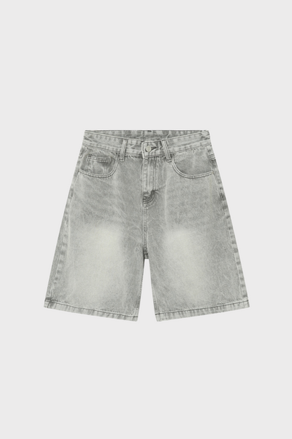 Baggy Denim Jort Stonegrey