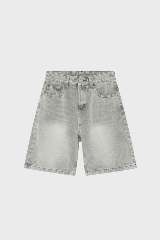 Baggy Denim Jort Stonegrey