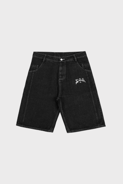BLACK DENIM JORT