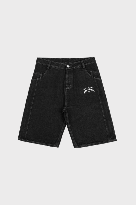 BLACK DENIM JORT