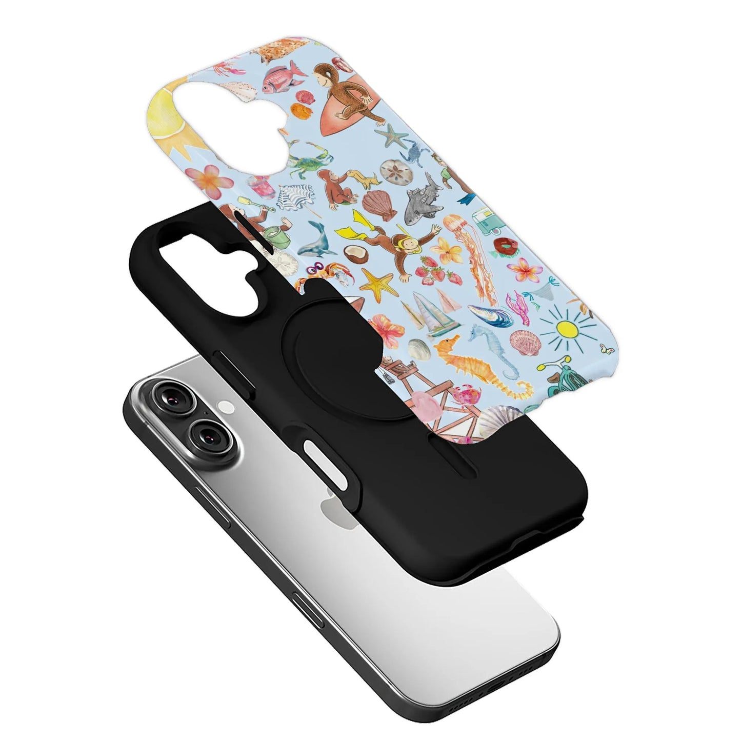 Curious George Colorful Beach Phone Case