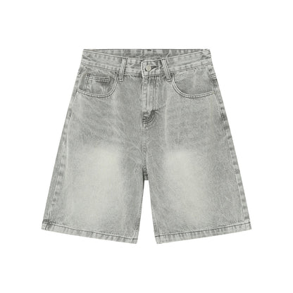 Baggy Denim Jort Stonegrey