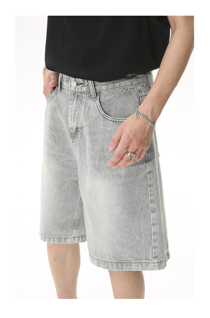 Baggy Denim Jort Stonegrey